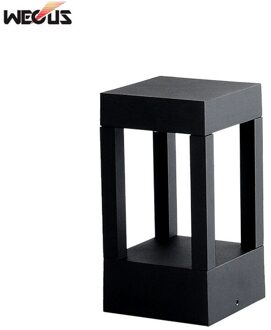 (Wecus) Gegoten Aluminium Outdoor Waterdicht (IP65) Licht, tuin/Landschap Park Verlichting Led Gazon Lampen, Deur Pijler Lichten H20 Sand zwart