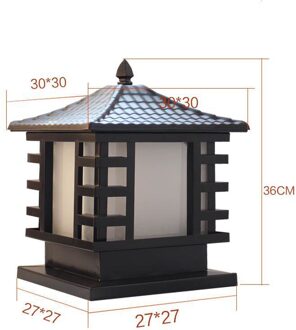 (Wecus) Muur Pijler Lichten, Deur Tuinverlichting, Tuin Villa Outdoor Waterdichte Licht zwart tile roof