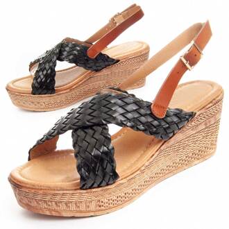 Wedge Sandalen Sandsum28 in Zwart