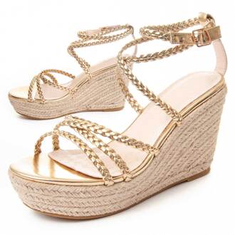 Wedge Sparto Sandalen Wesparto6 In Goud - maat