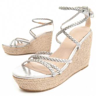 Wedge Sparto Sandalen Wesparto6 in Zilver - EU 38