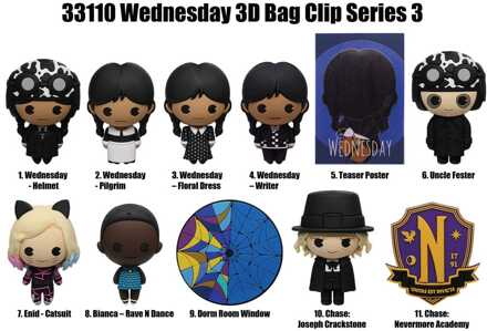 Wednesday 3D PVC Bag Clips Series 3 Display (24)