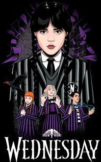 Wednesday Nevermore Group Unisex T-Shirt - Black - XXL