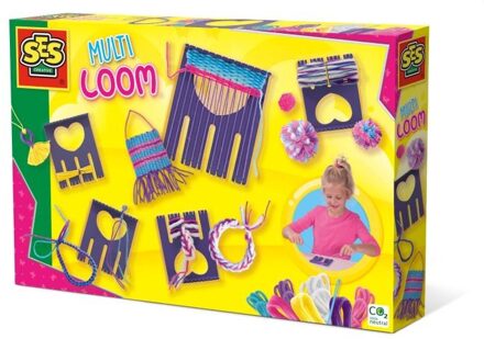 weefraam Multi Loom junior hout/textiel/acryl 10-delig Multikleur