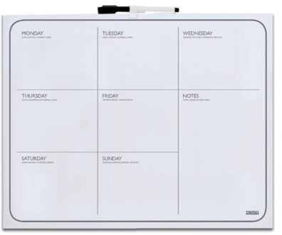 Weekplanner frameloos magnetisch 40x50 cm wit