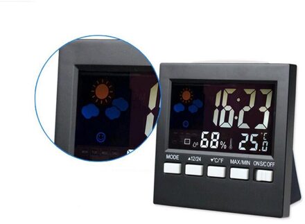 Weer Klok Kleur Screen Digitale Display Thermometer Vochtigheid Kleurrijke Lcd Elektronische Wekker Kalender Weer Pop