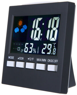 Weer Klok Kleur Screen Digitale Display Thermometer Vochtigheid Klok Kleurrijke Lcd Alarm Kalender Weer Pop