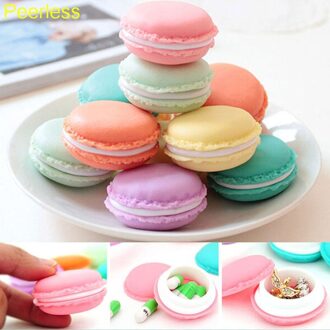 Weergaloze 6 stks/partij Mini Mooie Macaron Sieraden opbergdoos clips dispenser Meisjes Studenten Briefpapier Kantoor schoolbenodigdheden