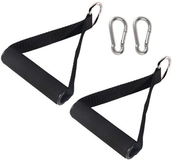 Weerstand Band Handvat Touw Bar Attachment Stuur Station Fitness Tricep Oefening Gym Training Accessoires zwart