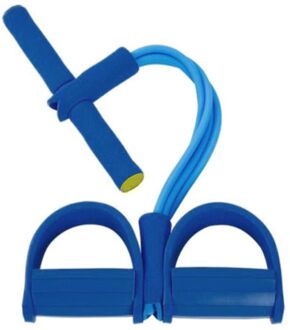 Weerstand Elastiekjes Fitness Gym 4 Tube Latex Pedal Exerciser Sit-Up Pull Touw Expander Yoga Pilates blauw
