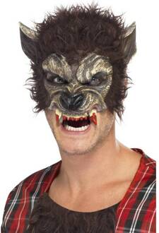 Weerwolf halfmasker voor volwassenen - Maskers > Half maskers