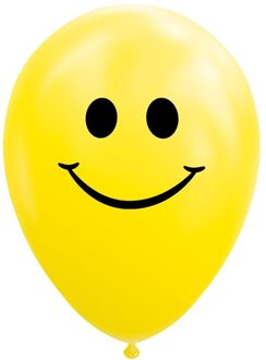 Wefiesta ballonnen smile 12 cm latex geel 8 stuks