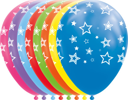 Wefiesta ballonnen star 12 cm latex 8 stuks Multikleur