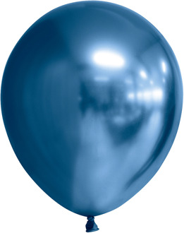Wefiesta Ballonspiegel Chrome 30 Cm Latex Blauw 10 Stuks