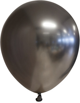 Wefiesta Ballonspiegel Chrome 30 Cm Latex Donkergrijs 10 Stuks