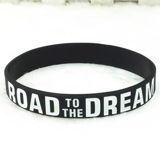 "Weg Naar De Droom" "Never Give Up" Motivatie Armbanden Silicone Rubber Band Elastische Inspirational Armbanden zwart