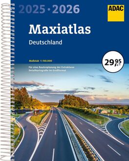 Wegenatlas Deutschland Maxi-atlas 2025-2026 | A3 | Ringband | ADAC - 39 x 30,6 x 2,4 cm