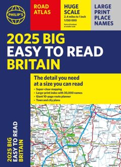 Wegenatlas Philip's Easy to Read Road Atlas of Britain 2025 | A3-Formaat | Paperback | Philip's Maps