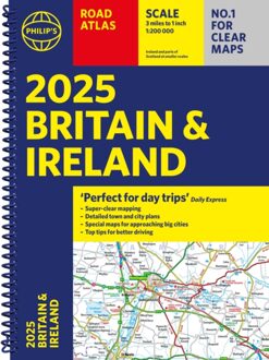 Wegenatlas Road Atlas Britain and Ireland 2025 | Ringband | A4-Formaat | Philip's Maps