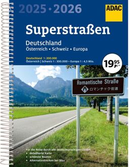 Wegenatlas Superstraßen 2025/2026 Deutschland 1:200 000 | A4 | Ringband | ADAC