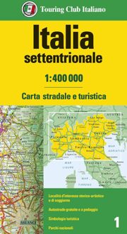 Wegenkaart - landkaart 1 Italia Nord settentrionale - Noord Italië | Touring Club Italiano