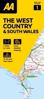 Wegenkaart - landkaart 1 Road Map Britain West Country & Wales Zuid | AA Publishing