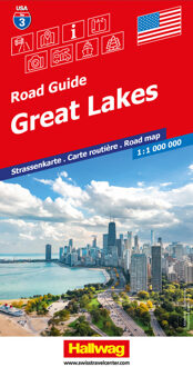 Wegenkaart - landkaart 3 Great Lakes USA | Hallwag