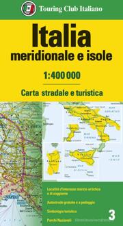 Wegenkaart - landkaart 3 talia meridionale e isole - Italië Zuid & eilanden | Touring Club Italiano