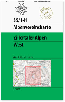 Wegenkaart - landkaart 35/1H Alpenvereinskarte Zillertaler Alpen West 1930 Historische kaart | Alpenverein