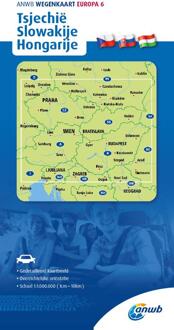 Wegenkaart - landkaart 6 Tsjechië, Slowakije, Hongarije | ANWB Media
