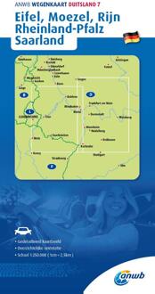 Wegenkaart - landkaart 7 Eifel - Moezel - Rijn, Rheinland-Pfalz, Saarland | ANWB Media