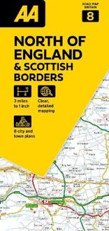 Wegenkaart - landkaart 8 Road Map Britain Engeland Noord & Scottish Borders | AA Publishing