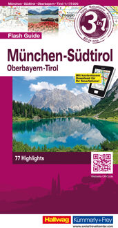 Wegenkaart - landkaart Flash Guide Munchen / Zuid-Tirol / Opper-Beieren | Hallwag