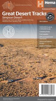 Wegenkaart - landkaart Great Desert Tracks Simpson Desert - Simpson woestijn | Hema Maps
