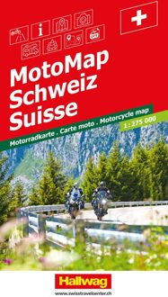 Wegenkaart - landkaart Motomap Motorkaart Schweiz - Zwitserland | Hallwag