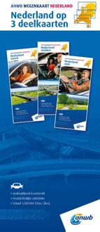 Wegenkaart - landkaart Nederland Set Noord-Midden-Zuid | ANWB Media