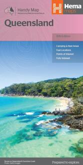 Wegenkaart - landkaart Queensland handy map - tweezijdig | Hema Maps