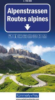 Wegenkaart - landkaart Road maps Alpen | Kümmerly & Frey