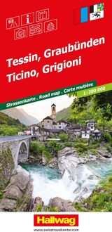 Wegenkaart - landkaart Road maps Tessin / Graubünden | Hallwag