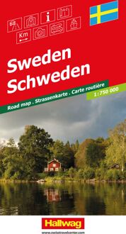 Wegenkaart - landkaart Road maps Zweden DG BeeTagg | Hallwag