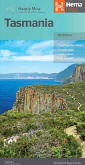 Wegenkaart - landkaart Tasmanië - Tasmania (tweezijdig) | Hema Maps
