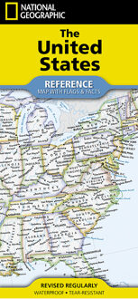 Wegenkaart - landkaart United States Map (folded with flags and facts) - Verenigde Staten + vlaggen + info | National Geographic