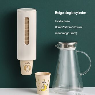 Wegwerp Bekers Dispenser Plastic Bekerhouder Voor Water Dispenser Wall Mounted Automatische Cup Opbergrek Cups Container Donker Kaki