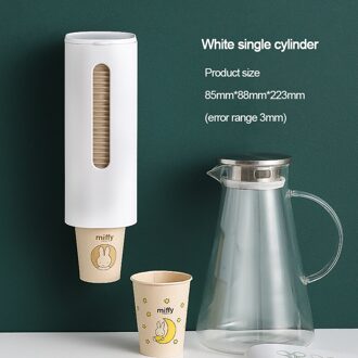 Wegwerp Bekers Dispenser Plastic Bekerhouder Voor Water Dispenser Wall Mounted Automatische Cup Opbergrek Cups Container wit