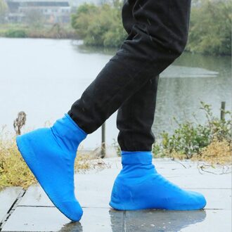 Wegwerp Boot & Schoen Covers-Duurzaam, Waterbestendig, Antislip, recyclebaar Siliconen Laarzen Voor Mannen Vrouwen Buitenshuis blauw S