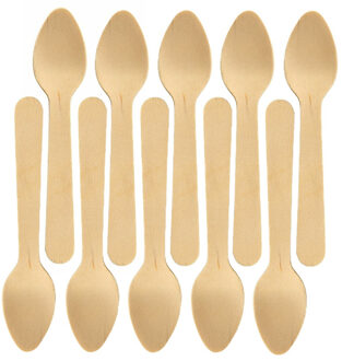Wegwerp dessertlepels - 20x - bestek - 11 cm - bio/eco/milieubewust