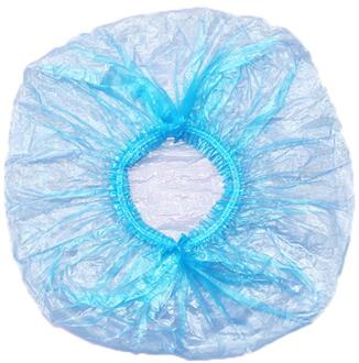 Wegwerp Hoed Douche Caps Haar Salon Spa Elastische Douche Badmuts Salon Styling Tools 50/100Pcs 100stk blauw