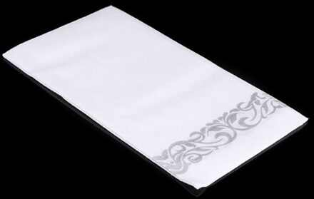 Wegwerp Linnen-Voelen Gast Handdoeken-Decoratieve Witte Handdoeken, Zilveren Bloemen Doek-Zoals Papier Servetten