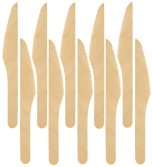 Wegwerp messen - 20x - hout bestek - 16 cm - bio/eco/milieubewust