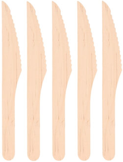 Wegwerp messen - 25x stuks - hout - wegwerpbestek - BBQ/verjaardag/picknick